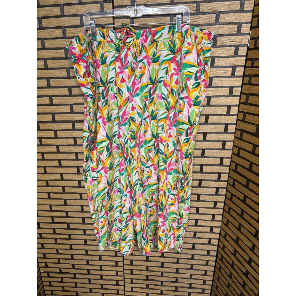 Stella Parker Pink‎ Floral Rayon Crops Size 2X